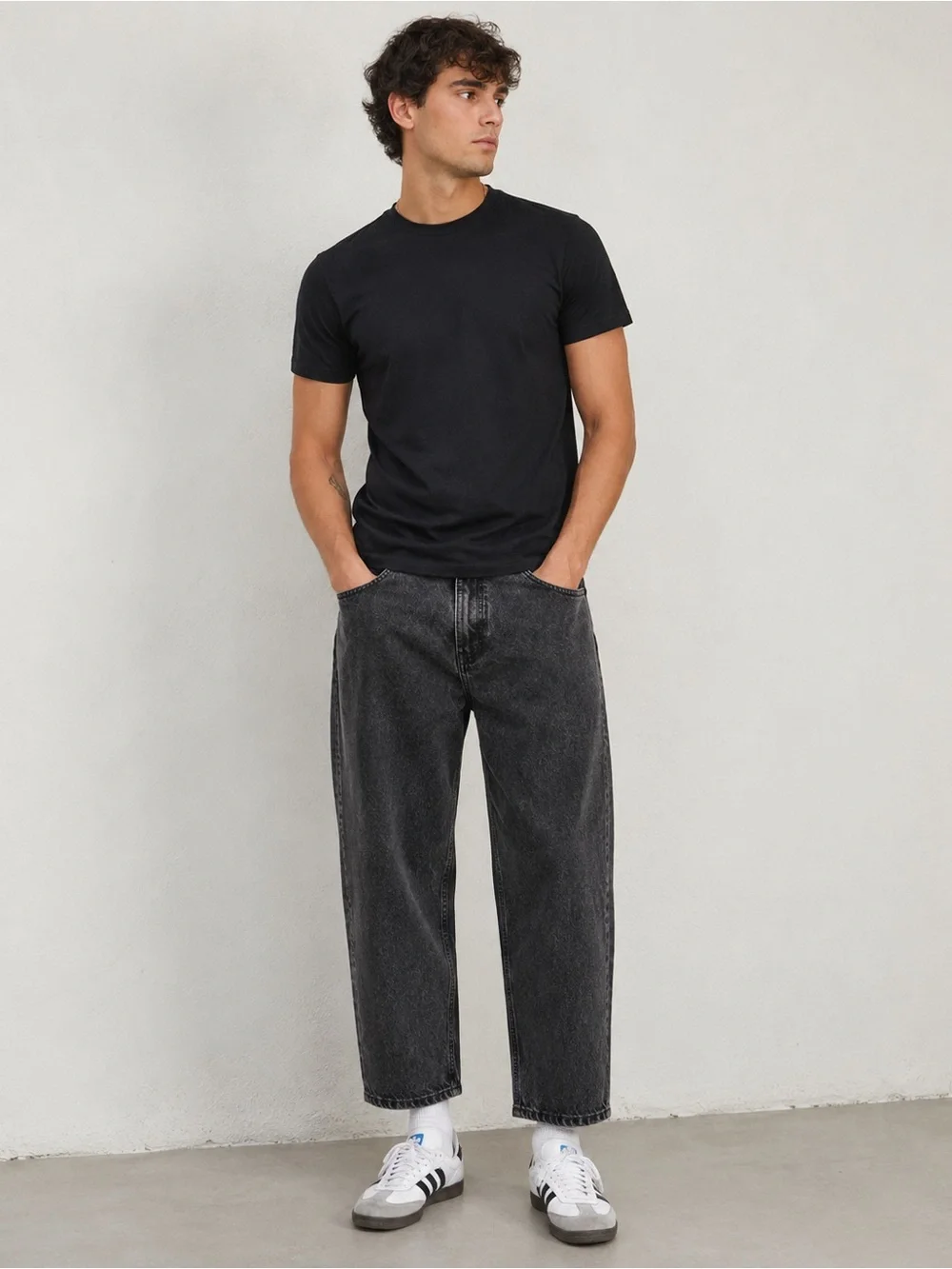 Empyre Jeans Mens 34 Black Gray Acid Wash Baggy Skate Denim Pants Y2K
